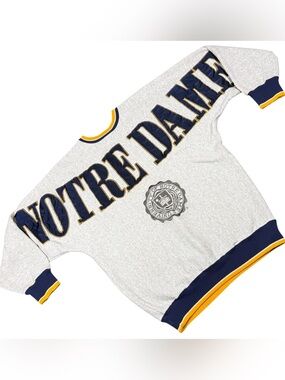 Vintage Notre Dame Stripe Sweatshirt 80s STAINED Legends Athletic USA Size Large